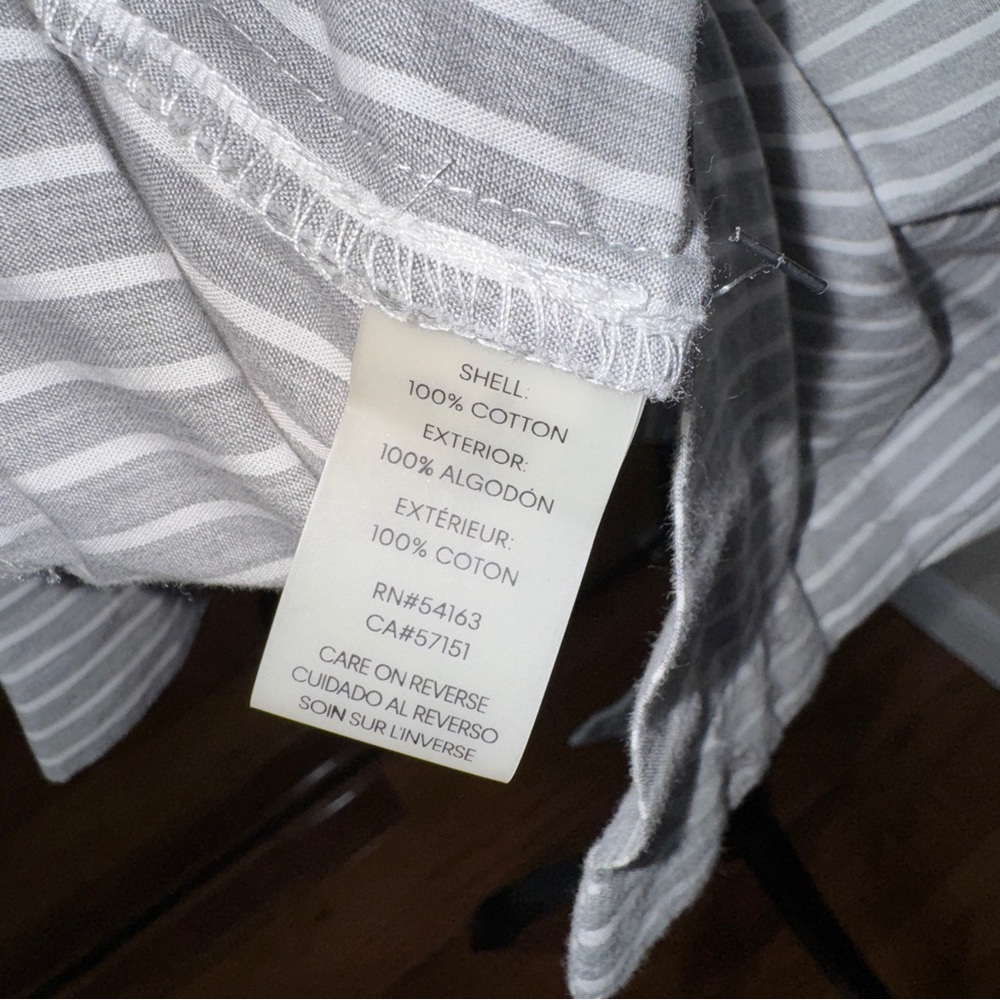 Calvin Klein Gray and White Striped Tie-Waist Shirt Dress - Picture 5 of 6